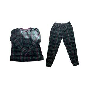 Simply Vera Vera Wang Women’s medium pink and green stripes plaid pajama set